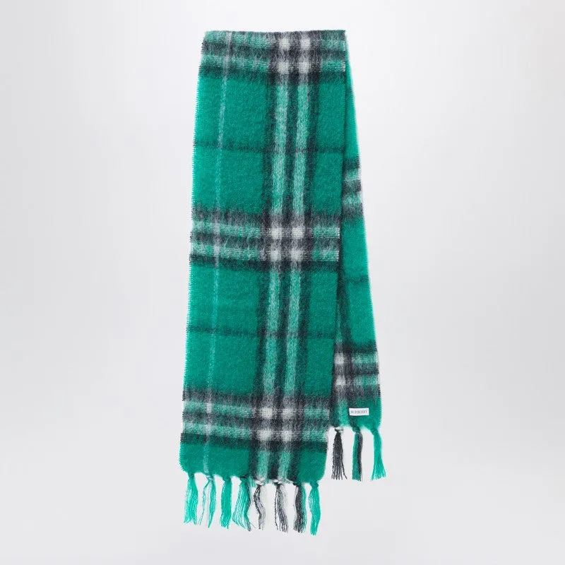 Green Check Wool And Mohair Scarf made by Burberry