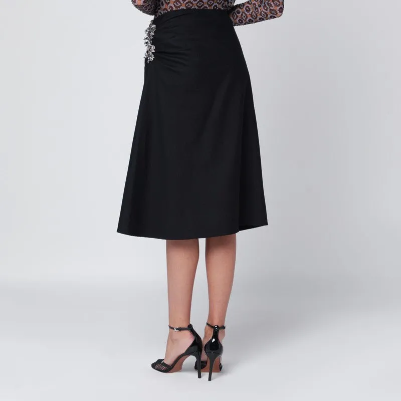 Navy Blue Draped Skirt With Brooch sold by Wanan Luxury product image thumbnail 2
