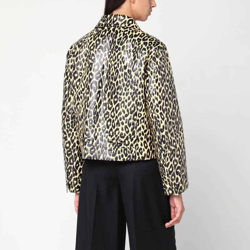 Leopard Print Jacket In Coated Fabric sold by Wanan Luxury product image thumbnail 2