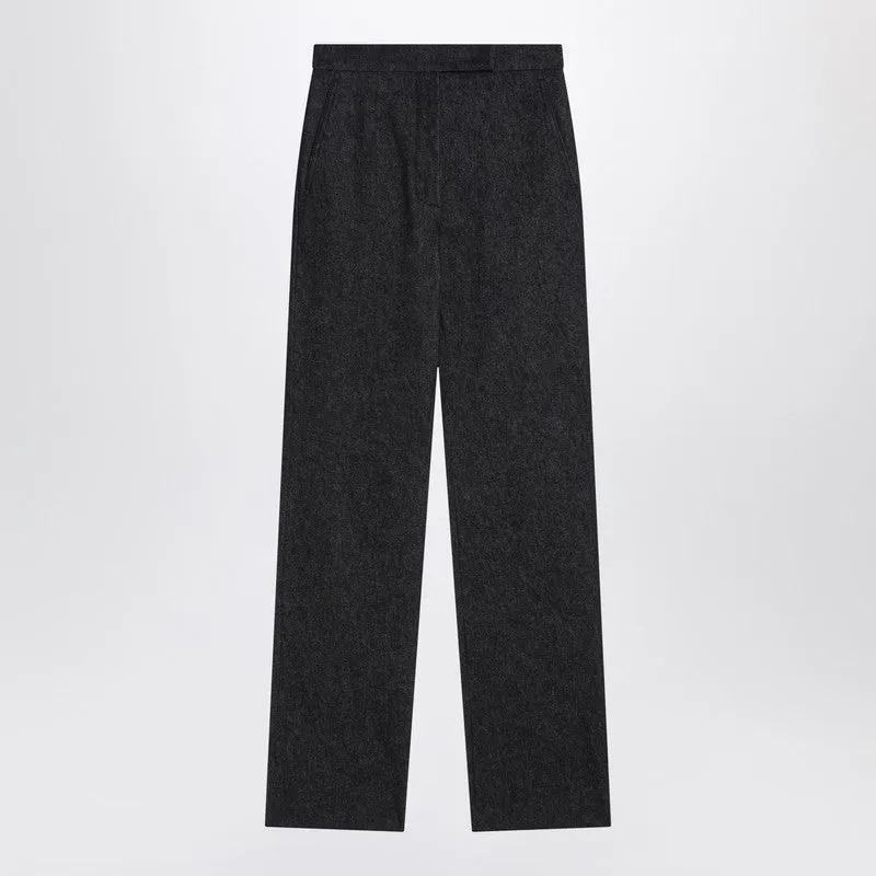 Midnight Blue Trousers In Cotton Denim Effect sold by Wanan Luxury