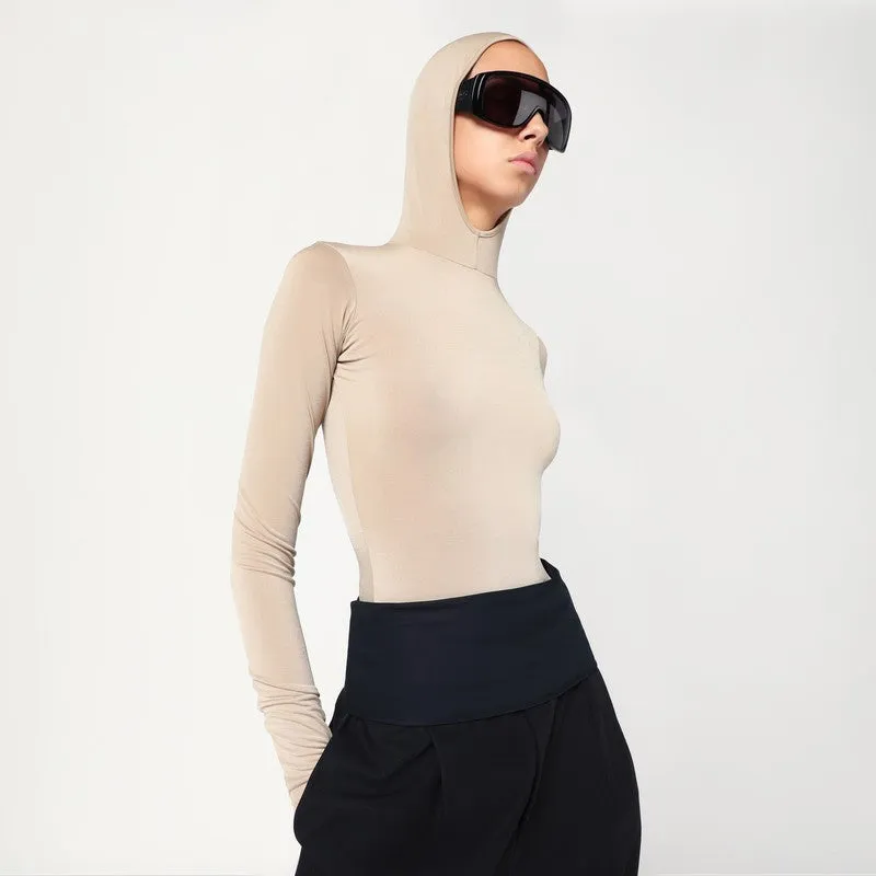 Billie Hooded Top In Flesh Colour made by DARKPARK