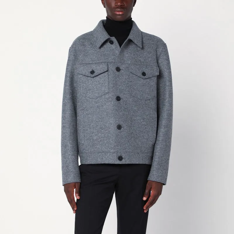Light Grey Wool Jacket sold by Wanan Luxury