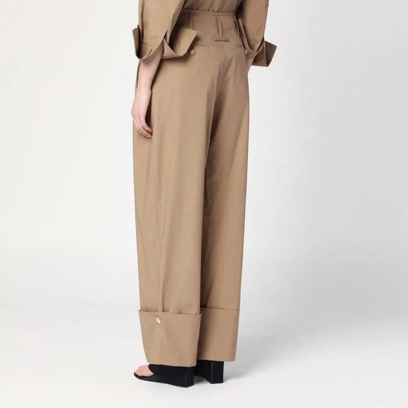Camel-Coloured Cuffed Trousers sold by Wanan Luxury product image thumbnail 2