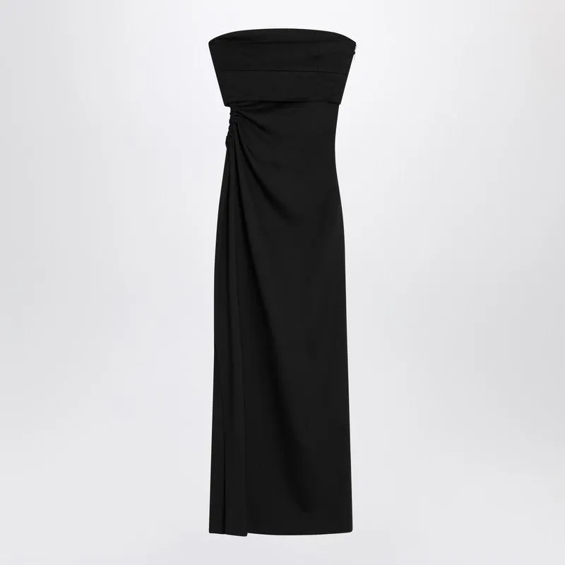 Black Bustier Dress In Wool Blend sold by Wanan Luxury product image thumbnail 2