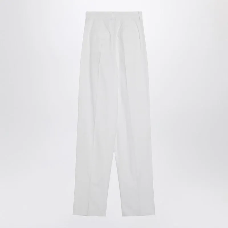 Wide White Cotton Trousers sold by Wanan Luxury product image thumbnail 2