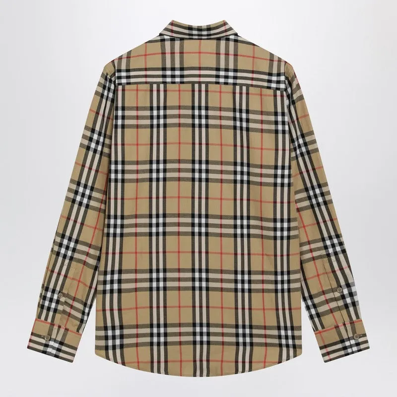 Beige Shirt With Check Pattern sold by Wanan Luxury product image thumbnail 2