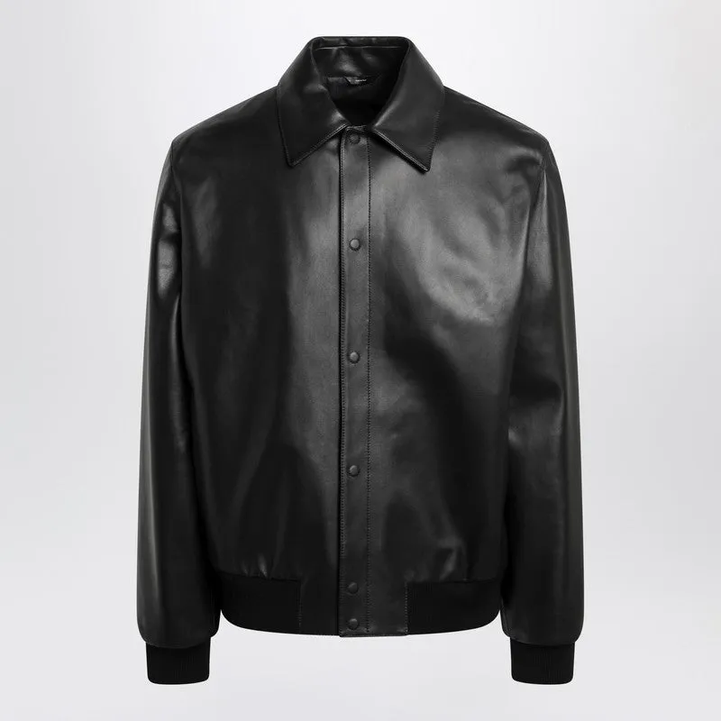 Black Leather Blouson sold by Wanan Luxury