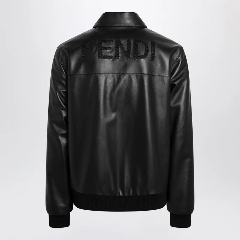 Black Leather Blouson sold by Wanan Luxury product image thumbnail 2