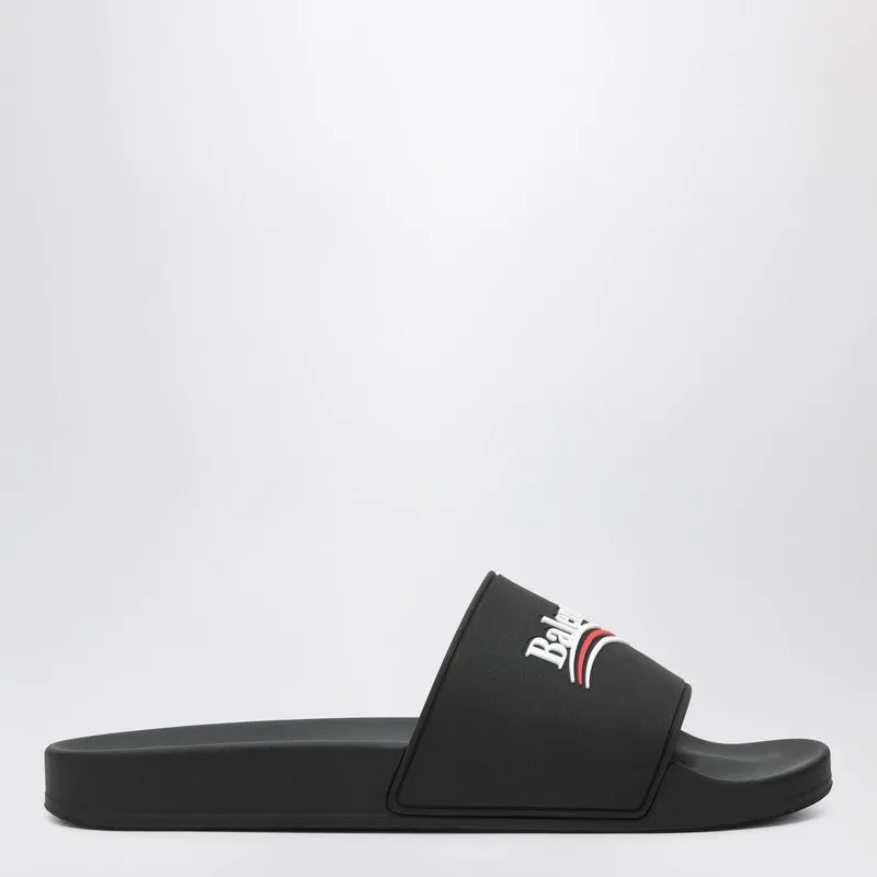 Pool Slide Rubber Sandals In Black sold by Wanan Luxury