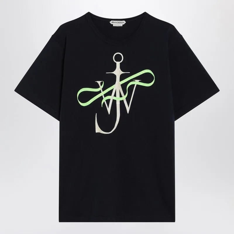 Navy Blue T-Shirt With Logo Print sold by Wanan Luxury