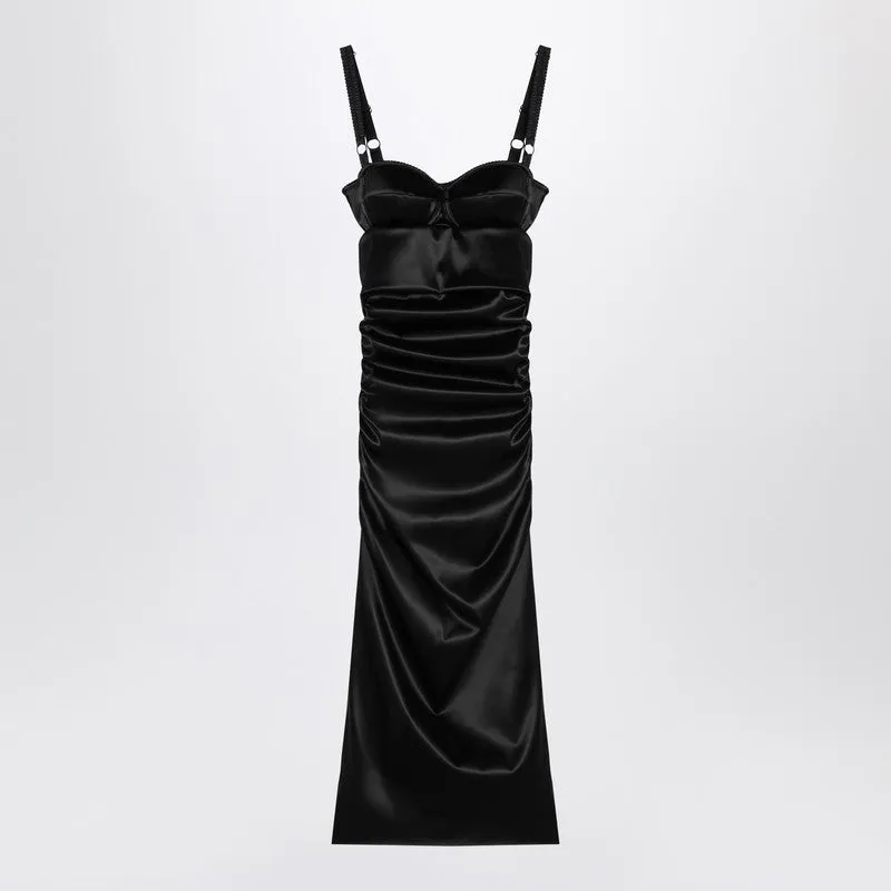 Draped Black Dress With Bra Detail made by Dolce & Gabanna