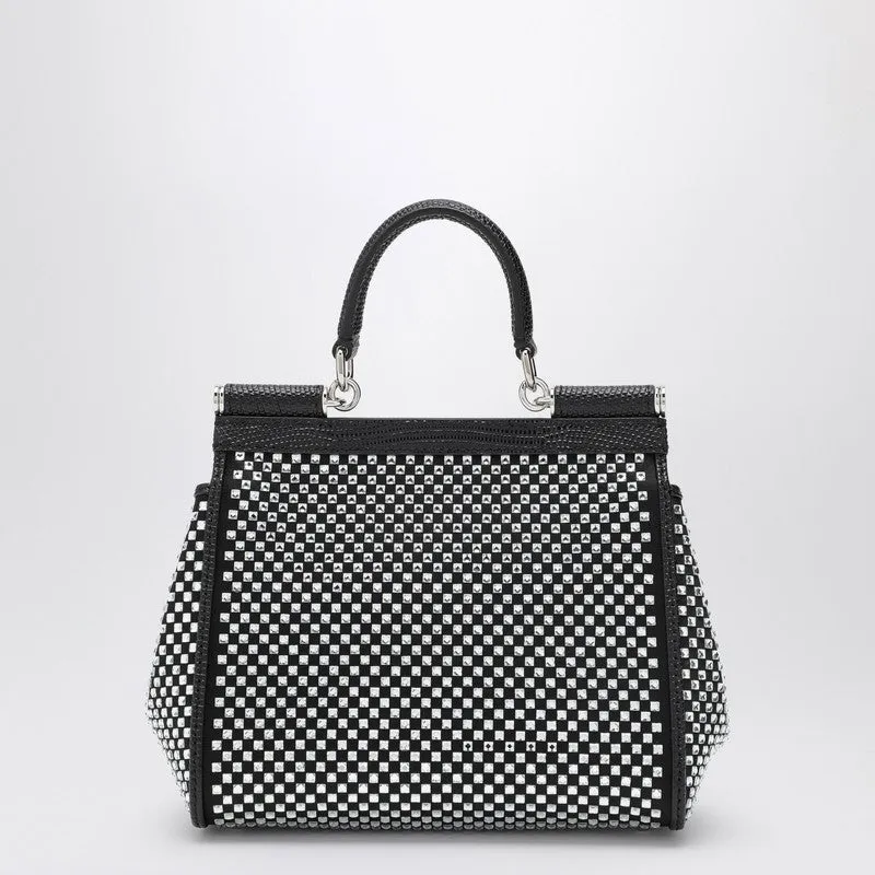 Black Sicily Medium Handbag With Crystals sold by Wanan Luxury product image thumbnail 2