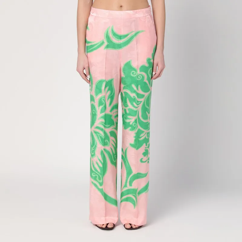 Wide Printed Trousers In Silk Blend made by Etro
