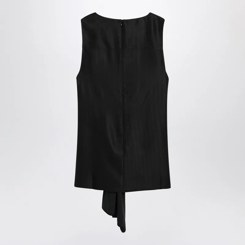 Black Draped Fonda Top sold by Wanan Luxury product image thumbnail 2