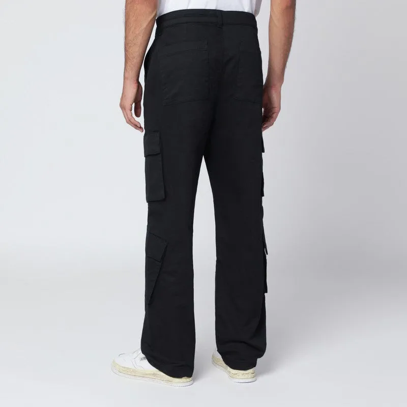 Black Cotton Cargo Trousers sold by Wanan Luxury product image thumbnail 2