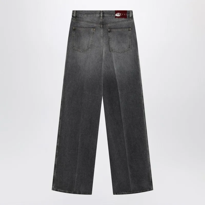 Grey Stone-Washed Wide-Leg Jeans sold by Wanan Luxury product image thumbnail 2