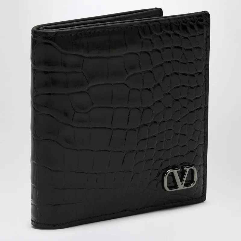 Signature V Logo Wallet Black sold by Wanan Luxury