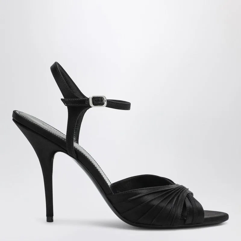 Black Dynastie Satin Sandals sold by Wanan Luxury