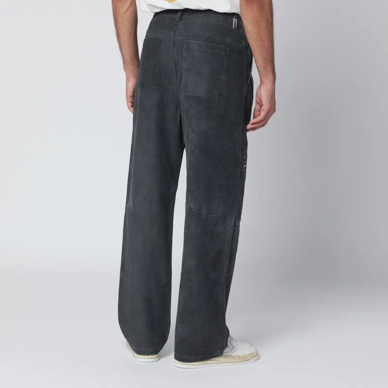 Washed-Effect Black Cotton Trousers sold by Wanan Luxury product image thumbnail 2