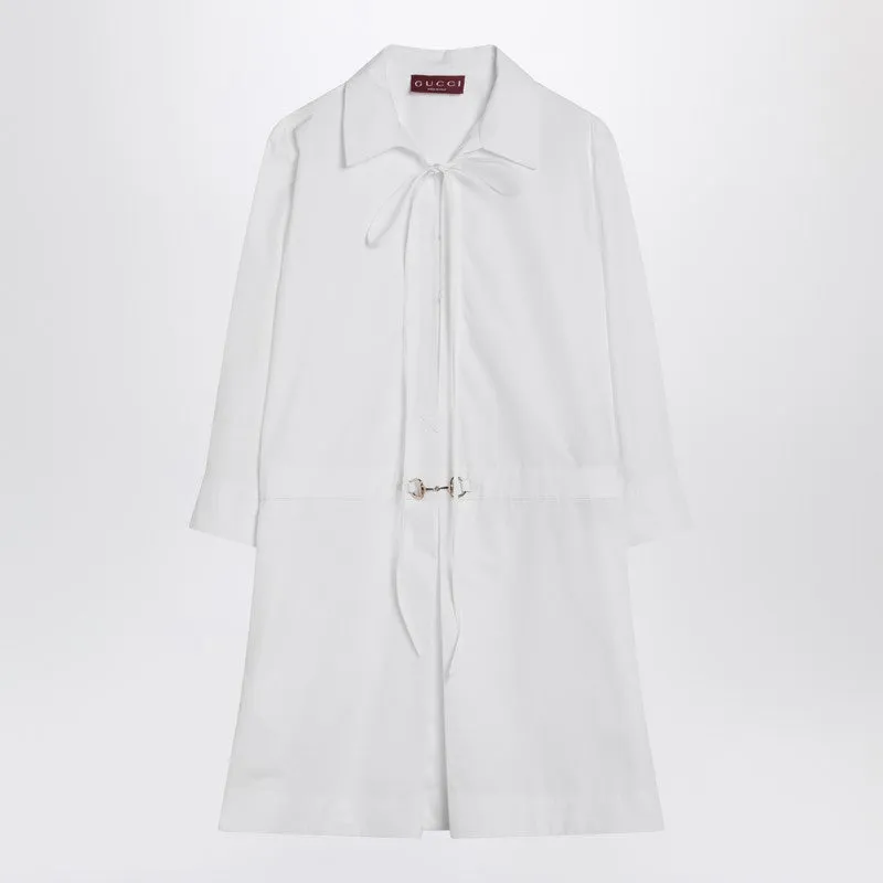 White Shirtdress In Cotton Poplin sold by Wanan Luxury
