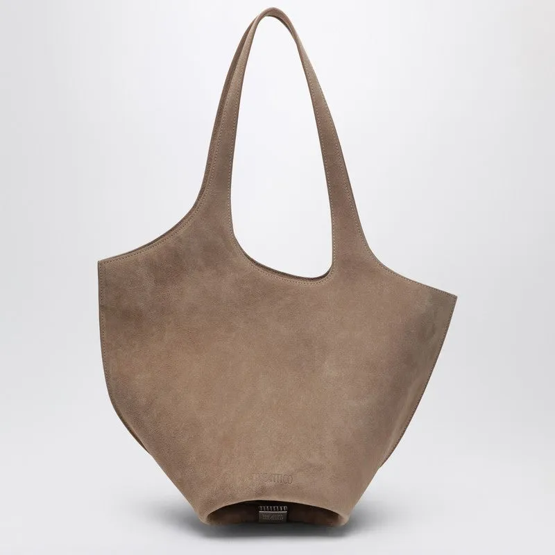Tobacco-Coloured Suede La Scoop Medium Bag sold by Wanan Luxury