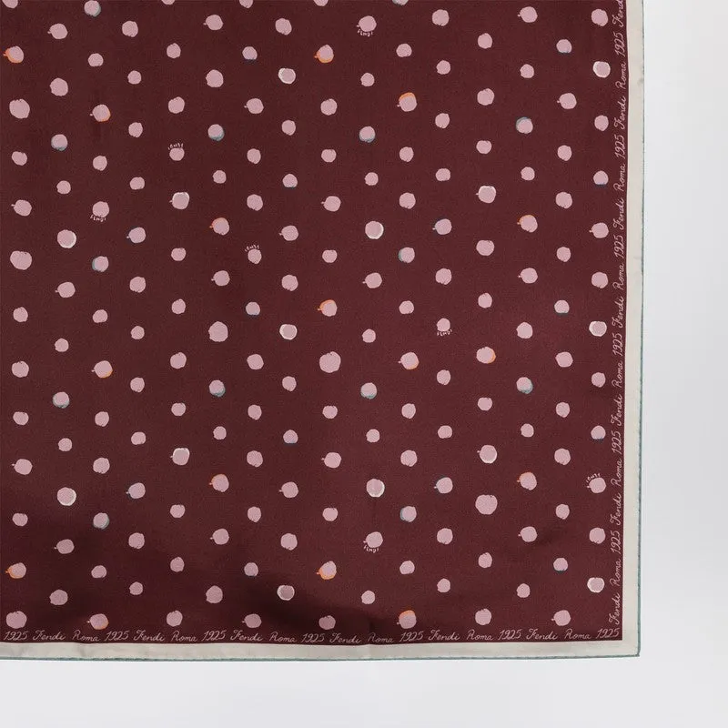 Pink And Burgundy Silk Falena Dots Foulard sold by Wanan Luxury product image thumbnail 2