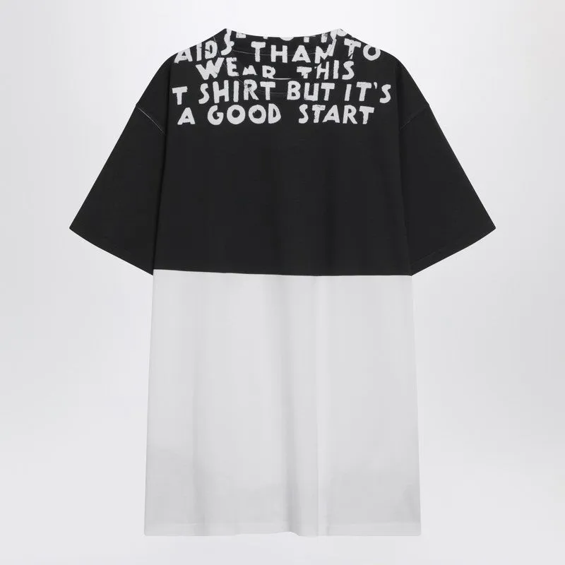 White/Black Cotton Aids T-Shirt sold by Wanan Luxury