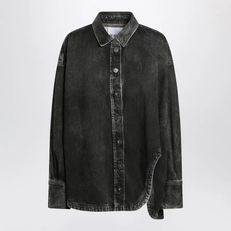 Black Washed Denim Shirt sold by Wanan Luxury