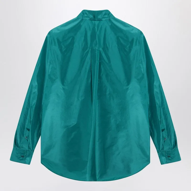 Jade Green Silk Shirt sold by Wanan Luxury product image thumbnail 2