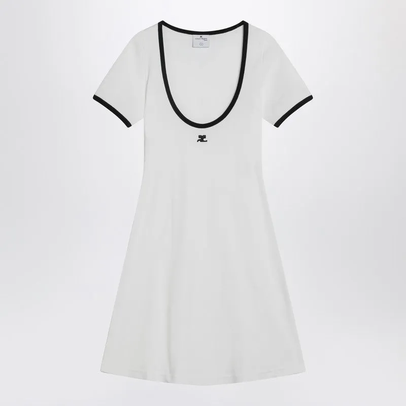 Black/White Mini Dress In Cotton sold by Wanan Luxury