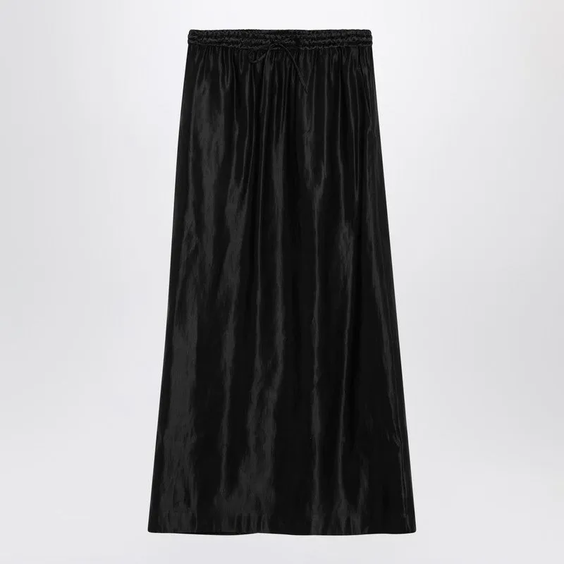 Black Skirt In Linen And Silk sold by Wanan Luxury