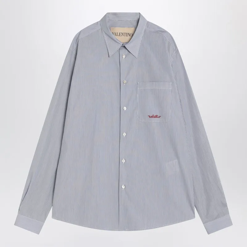 Light Blue Cotton Shirt With Logo sold by Wanan Luxury