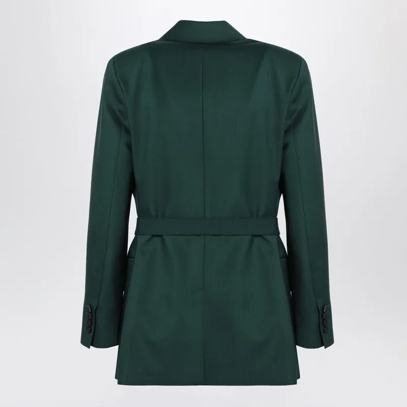 Green Wool Canvas Jacket With Belt sold by Wanan Luxury product image thumbnail 2