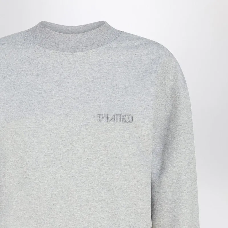 Grey Mélange Mini Dress In Cotton Blend sold by Wanan Luxury product image thumbnail 2