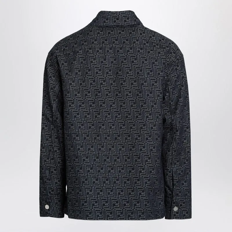 Indigo Blue Jacket With Ff Jacquard sold by Wanan Luxury product image thumbnail 2