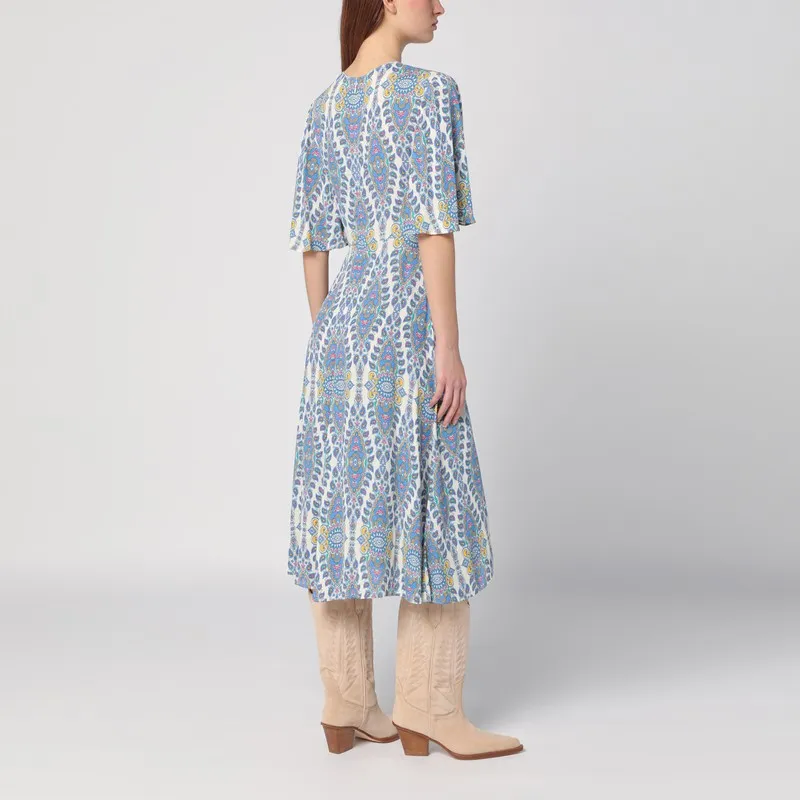 Flared Midi Dress With Multi-Coloured Print sold by Wanan Luxury product image thumbnail 2
