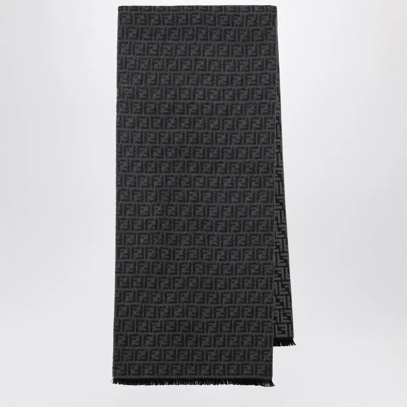 Grey Ff Wool Scarf sold by Wanan Luxury