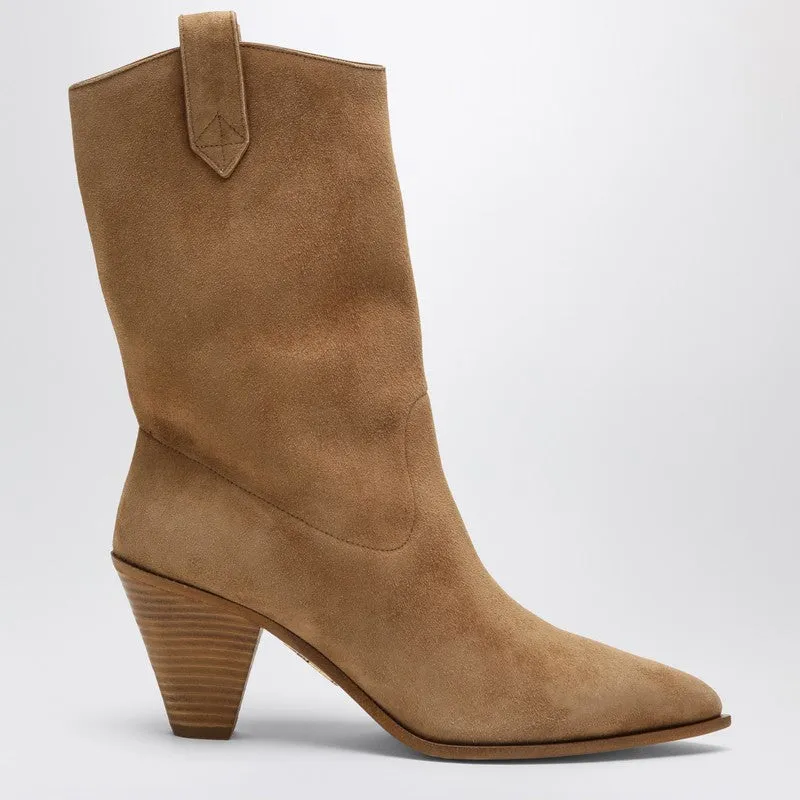 Boogie Camel-Coloured Texan Boots made by Aquazzura