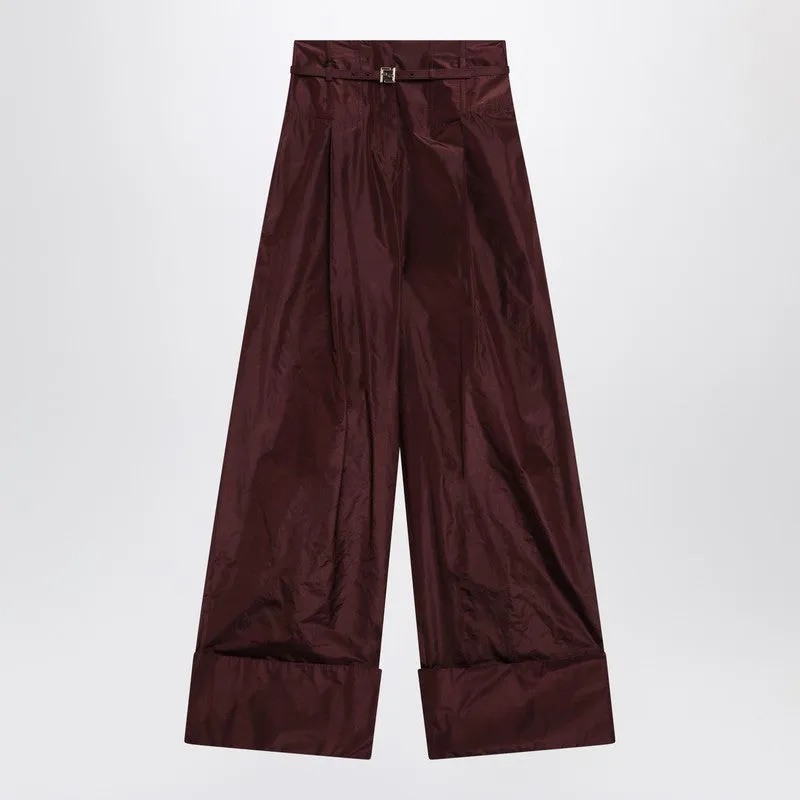 Burgundy Taffeta Trousers sold by Wanan Luxury
