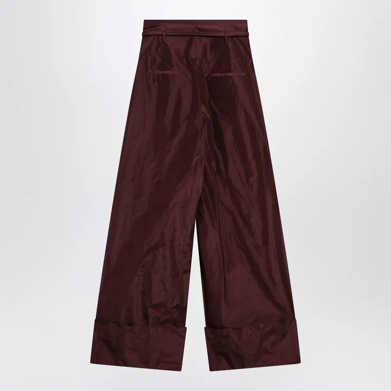 Burgundy Taffeta Trousers sold by Wanan Luxury product image thumbnail 2