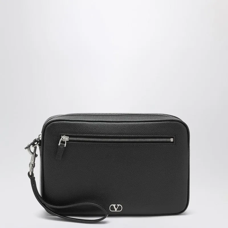 Vlogo Signature Clutch Black In Grained Calfskin sold by Wanan Luxury