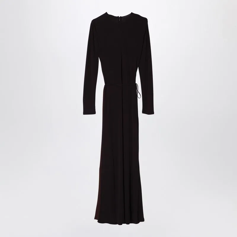 Draped Long Dress In Dark Purple Jersey sold by Wanan Luxury product image thumbnail 2