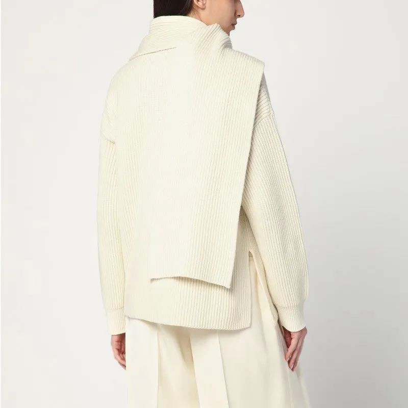Ivory Sweater In Wool With Scarf sold by Wanan Luxury product image thumbnail 2