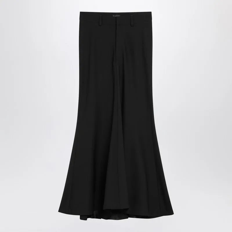 Black Long Wool Skirt sold by Wanan Luxury