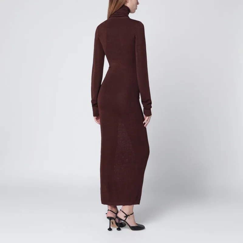 Brown Turtleneck Dress sold by Wanan Luxury product image thumbnail 2