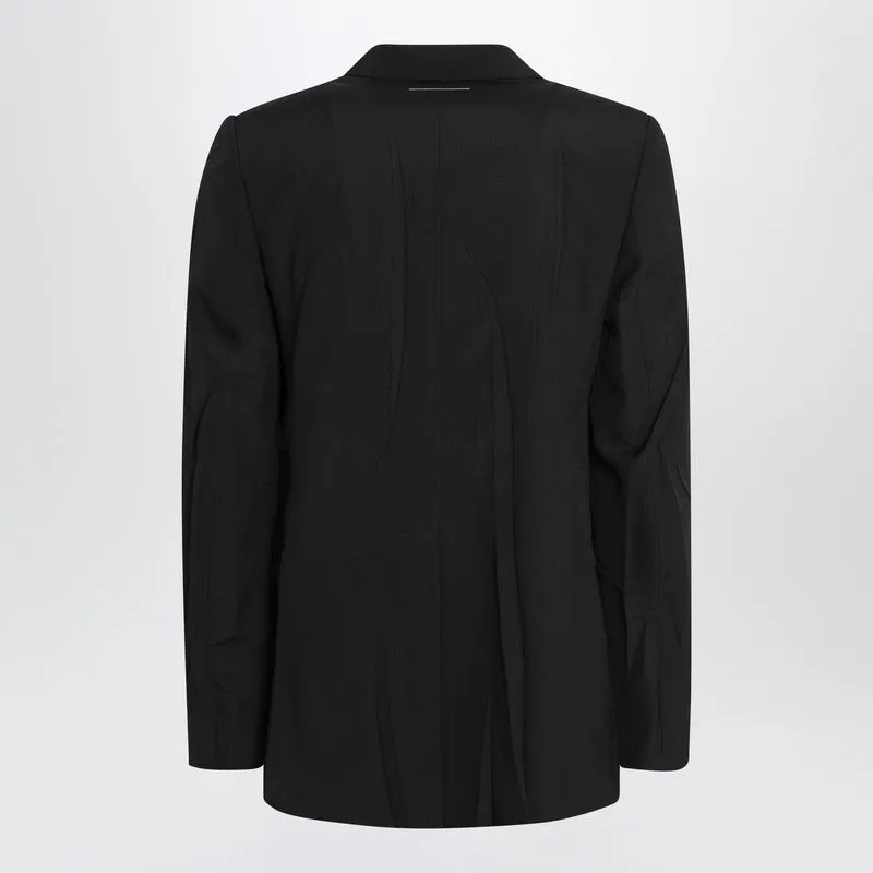 Black Wool-Blend Jacket sold by Wanan Luxury product image thumbnail 2
