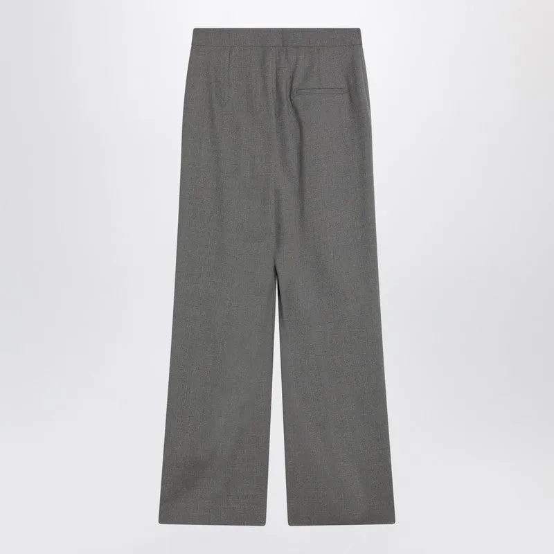 Wide Grey Wool Pants sold by Wanan Luxury product image thumbnail 2
