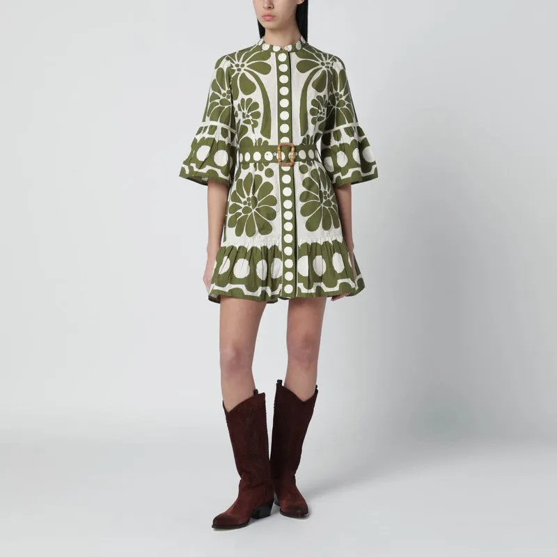 Palermo Mini Dress With Green Print sold by Wanan Luxury