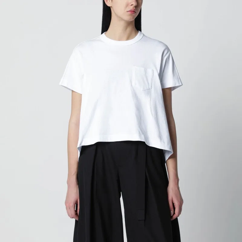White Cropped Cotton T-Shirt sold by Wanan Luxury