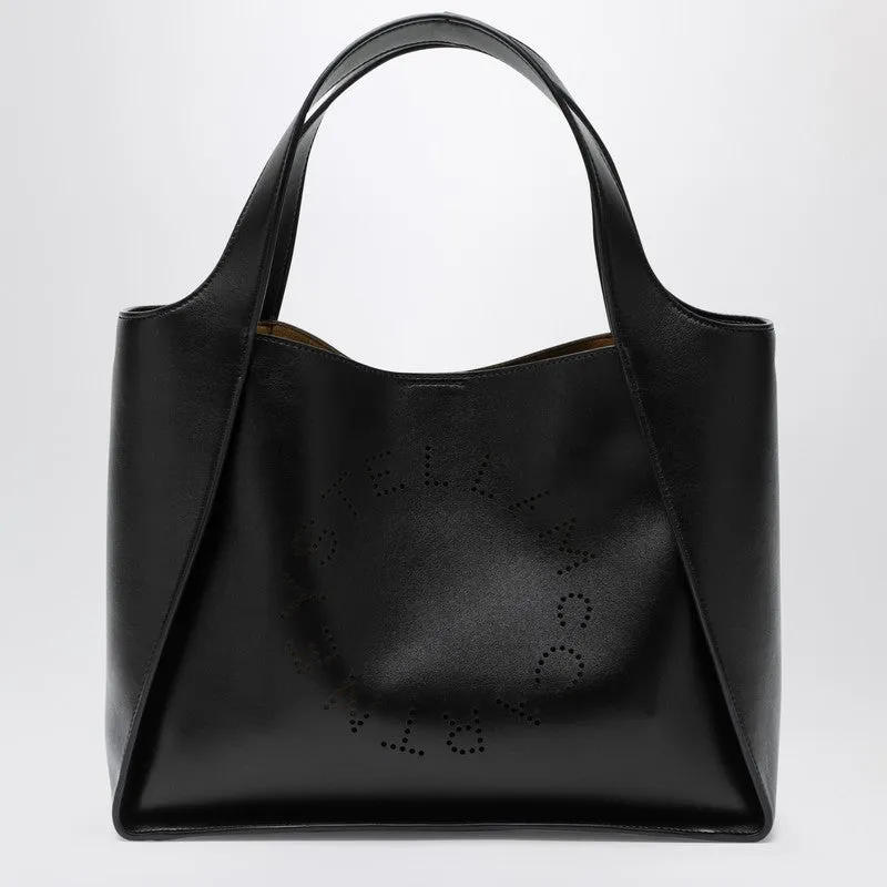 Black Medium Stella Logo Bag made by Stella McCartney